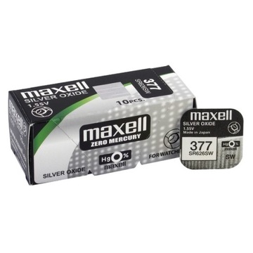 10x серебряный аккумулятор MAXELL 377 / SR626SW