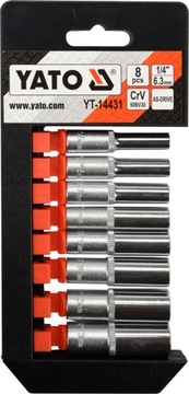 YATO колпачки длинные 1/4 5,5-13 мм набор 8 шт