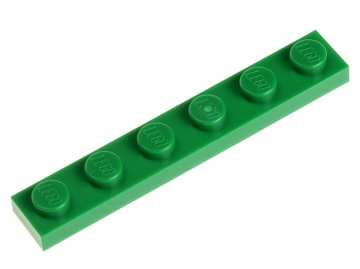 LEGO Płytka zwykła 1x6 3666 zielona - 2 szt.