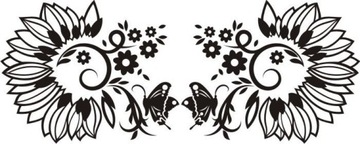 Naklejka na ścianę motyle kwiaty dekor Ornament 3