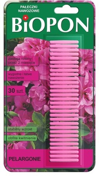 Pałeczki nawozowe do pelargonii Biopon 30szt