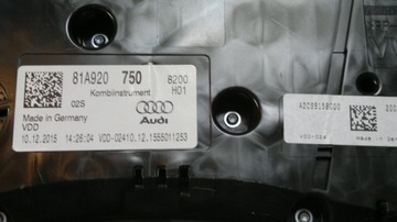 AUDI Q2 A3 8V PŘÍSTROJOVÁ DESKA BUDÍKY 1,4TFSI 81A920750