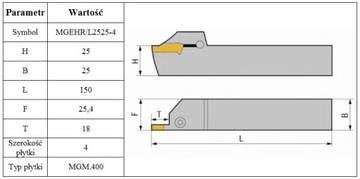 НОЖ ДЛЯ РЕЗКИ MGEHR2525-4 *FV*