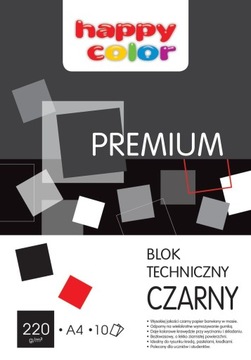 Blok techniczny A4 HAPPY COLOR 220g CZARNY