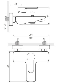 фото ориг. №2, Excellent oxalia bathtub faucet wall-mounted