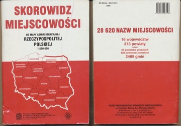 POLSKA SKOROWIDZ MIEJSCOWOŚCI DO MAPY ADMIN 1999 r.