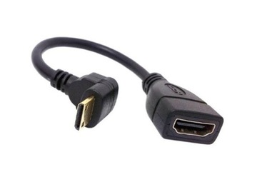 Kabel Adapter Kątowy HDMI do Mini HDMI DOLNY 16cm