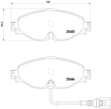 Тормозные колодки BREMBO передние SKODA OCTAVIA III 288мм