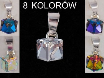 с подвеской в ​​виде куба Swarovski Cube 6мм СЕРЕБРЯНЫЙ