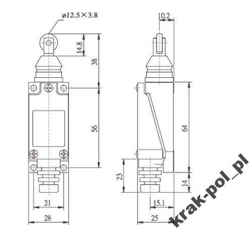 КОНЦЕВОЙ ВЫКЛЮЧАТЕЛЬ КОРОТКИЙ РЫЧАГ ME8104