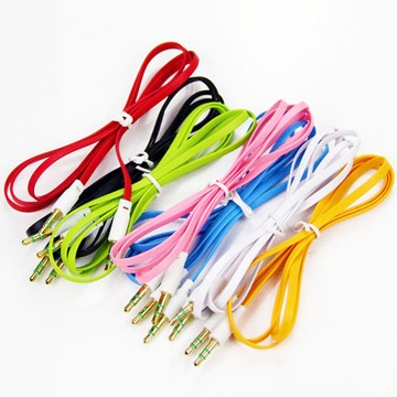 KABEL PŁASKI PRZEWÓD AUX JACK-JACK 3,5mm 1m KOLORY