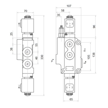 ROZDZIELACZ HYDRAULICZNY 1 SEK 80L ELEKTRYCZNY 24V