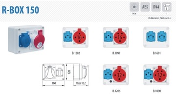 Распределительное устройство R-BOX 150 1x250В 1x32A/5p 078862