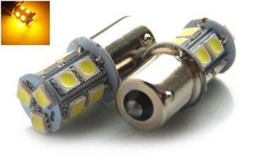 ОРАНЖЕВАЯ светодиодная лампа 13 SMD 5050 P21W BA15S