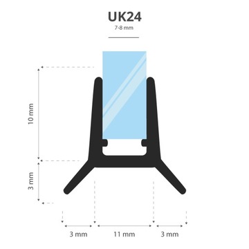 Уплотнитель для душевой кабины 180 см UK24-08