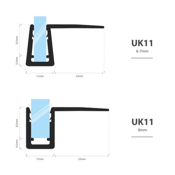 Уплотнитель для душевой кабины 70см 6 7 8 мм UK11