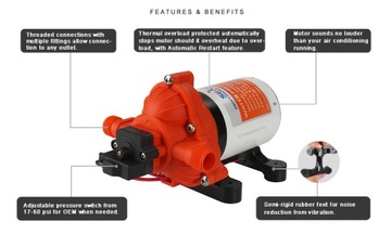 Водяной насос под давлением SEAFLO 10,6 л 12 В для КАМЕРЫ