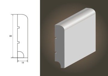 Listwa przypodłogowa mdf biała Classic19R10 Lagrus