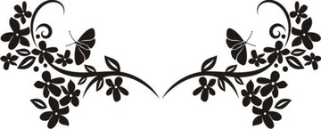 Naklejka na ścianę motyl kwiaty dekor Ornament 158