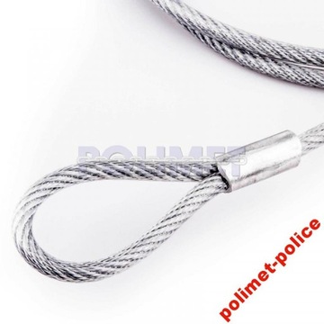 LINA STALOWA Z PĘTLAMI PCV - 4mm - 1,5 metra