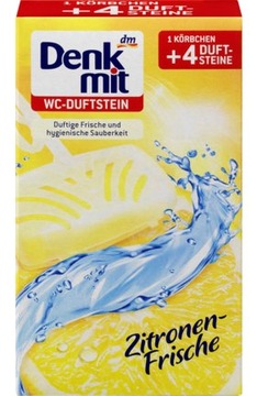 Denkmit kostka zawieszka do WC cytrynowa 4 x 40g