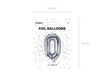 Balon foliowy O srebrny 35cm 1szt FB2M-O-018
