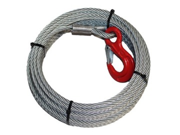 lina stalowa z hakiem HS - 11mm x 30m 8,6t 6x36