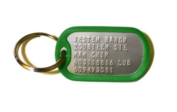 NIEŚMIERTELNIK DOG TAG - DLA PSA DO OBROŻY ZIELONY