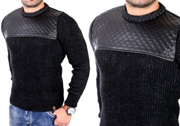 . Ciepły Sweter Bluza Cipo Baxx Skóra