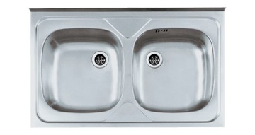 ZLEWOZMYWAK STALOWY NAKŁADANY 80X50 DECOR SYFON