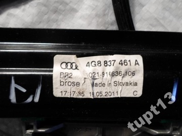 AUDI A7 S7 MECHANIZMUS OKNO LEVÝ PŘEDNÍ 4G8837461A