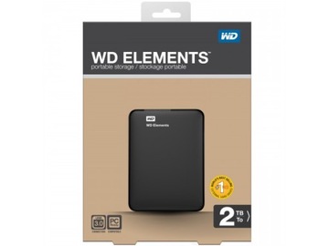 Портативный внешний жесткий диск Western Digital Elements емкостью 2 ТБ, USB 3.0