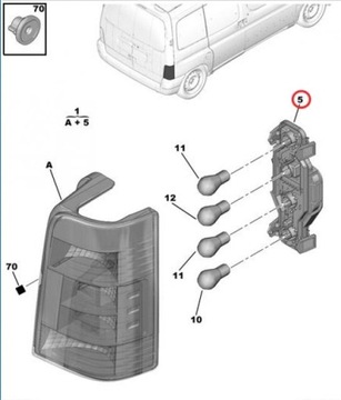 ВСТАВКА ЗАДНЕГО ФОНАРЯ BERLINGO PARTNER ORIGINAL 634679