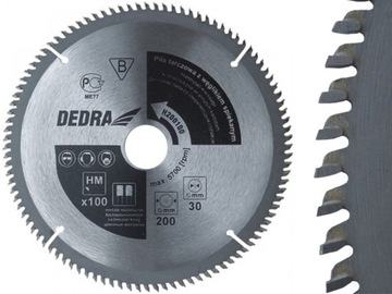 DEDRA Piła tarczowa do metalu węglik 200x30 100z
