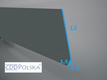 Центральная ветровая распорка RAL 7016 ГРАФИТ ПОЛОВИНА, длина 1,95 м