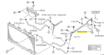 PRZEWÓD CHŁODNICY OLEJU SUBARU 45520AJ030 ORYGINAŁ