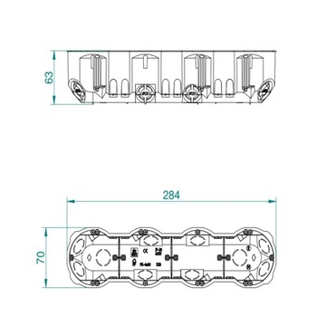 ЧЕТЫРЕХОДНАЯ КОРОБКА ГЛУБОКОГО Смыва REGIPS PK64/60G