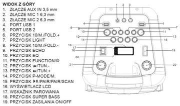 Bluetooth-динамик Караоке-микрофон 2xUSB AUX GoGEN