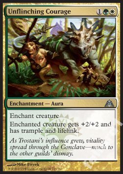 Unflinching Courage - +2/+2 lifelink, trample @@@@