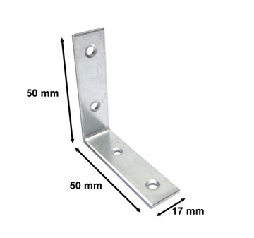 KĄTOWNIK MONTAŻOWY ŁĄCZNIK 50x50x17 kpl 10 sztuk