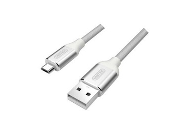 Kabel USB micro Premium Unitek Y-C4026ASL 100cm Nylon Silver