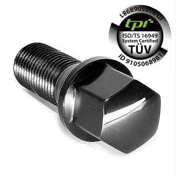 ŚRUBY CZARNE Z POŁYSKIEM BLACK 12x1,5 28mm BMW OPEL - PREMIUM TPI TUV 20szt