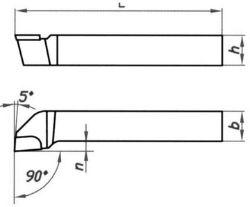 Нож токарный NNBe ISO6R 2525 M20 25x25 нержавеющая сталь