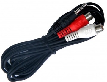 Kabel wtyk mały jack 3,5 stereo - 2x gniazdo RCA cinch 1,5m (2324)