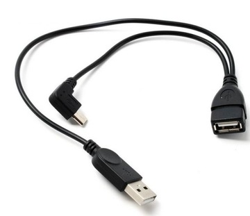 KABEL KĄTOWY Y OTG HOST Micro USB USB zasilanie