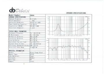 6,5-дюймовый динамик DBS-C6504, 8 Ом