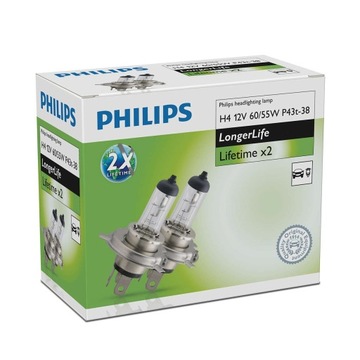 H4 PHILIPS 12V ЛАМПОЧКА С ДОЛГИМ СЛУЖБОМ