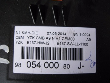 PEUGEOT 208 ЧАСЫ ЕВРОПА 9805400080