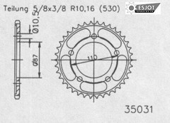 Suzuki GSF 600 Bandit 00-04 привод ORING ESJOT