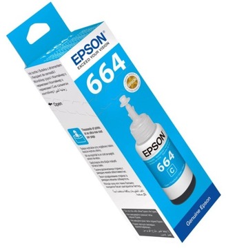 Oryginalny Tusz EPSON 664 6642 Niebieski Cyan CISS